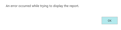 An error occured while trying to display the report