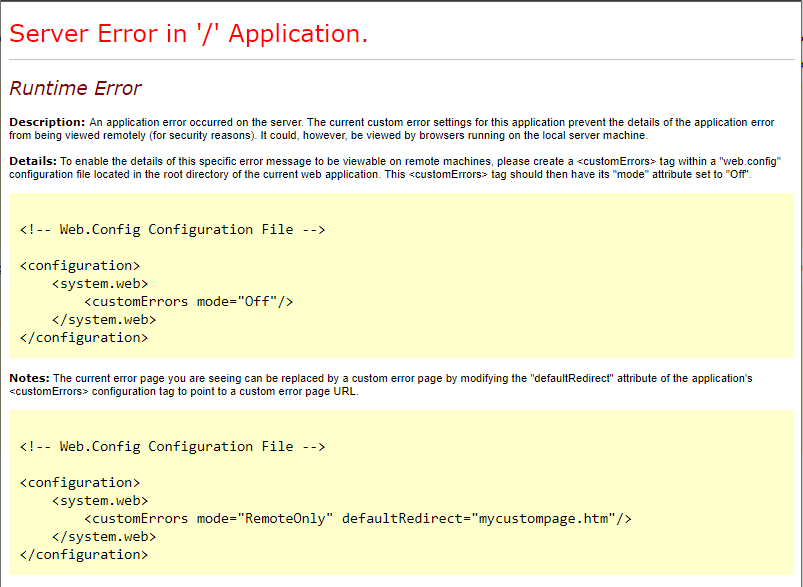 Server Error in '/' Application.
Runtime Error